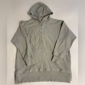 aerie oversized women XS Olive Hooded Waffle Henley Pullover